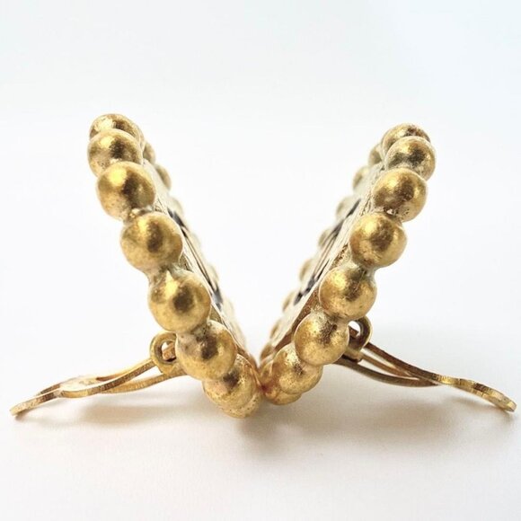 Vintage Chanel Earrings Gold CC Logo Round Button - Picture 7 of 11